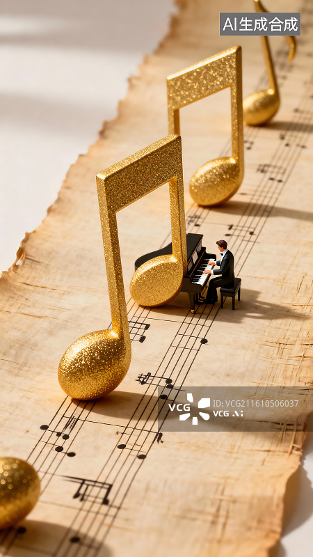 【AI数字艺术】钢琴演奏图片素材