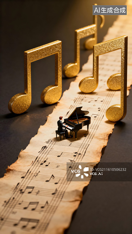 【AI数字艺术】钢琴演奏图片素材