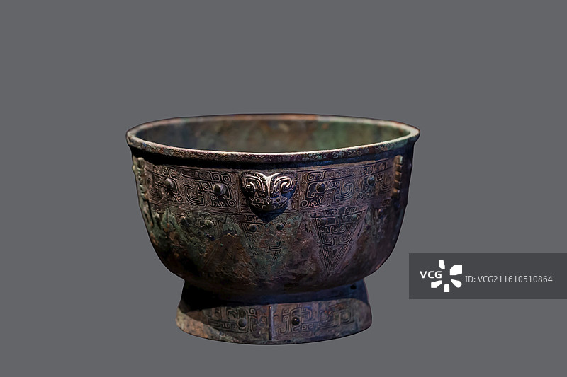 直腹圈足铜簋 商代 中国考古博物馆图片素材