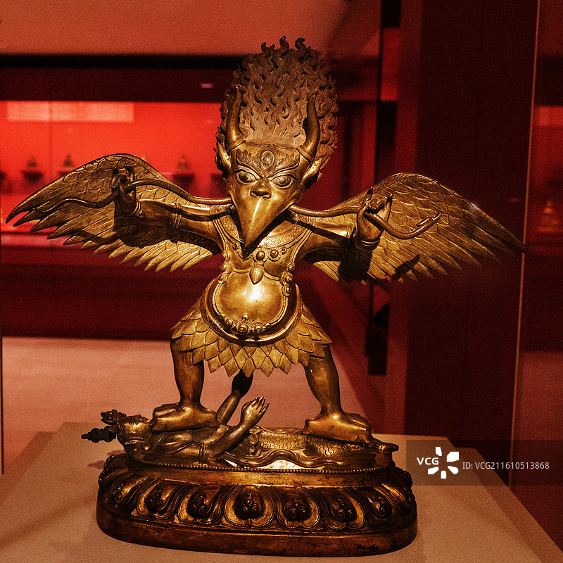 鎏金迦楼罗像 清 （公元1644-1911年）上海博物馆东馆藏图片素材
