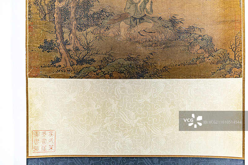 南京博物院藏元盛懋绢本设色沧江横笛图轴图片素材