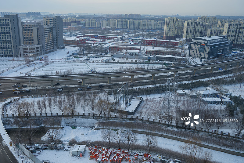 北京迎来首场降雪图片素材