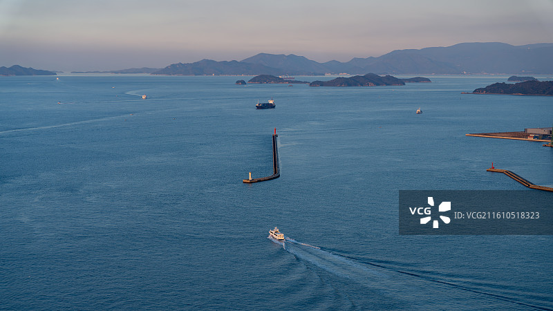 日本高松港海景与船只图片素材