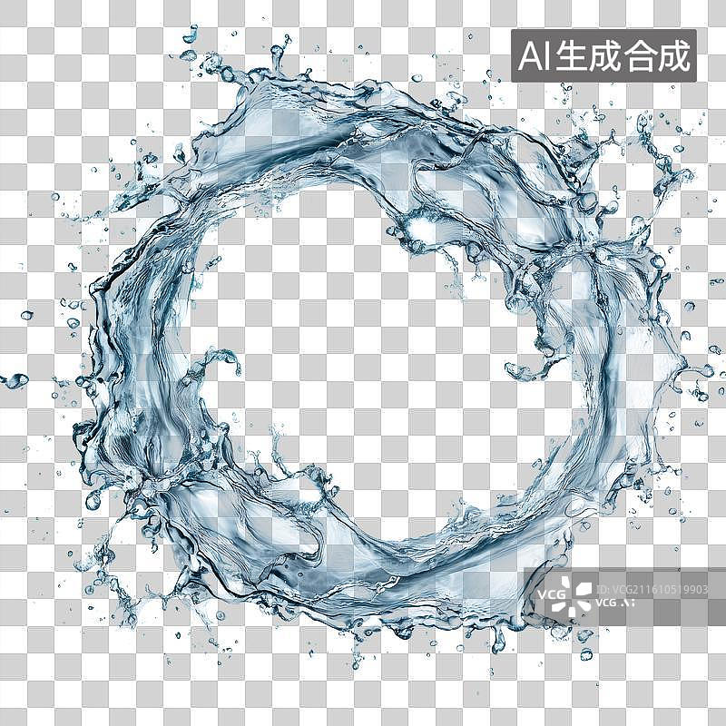 【AI数字艺术】飞溅的水花与水流图片素材