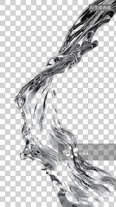 【AI数字艺术】飞溅的水花与水流图片素材