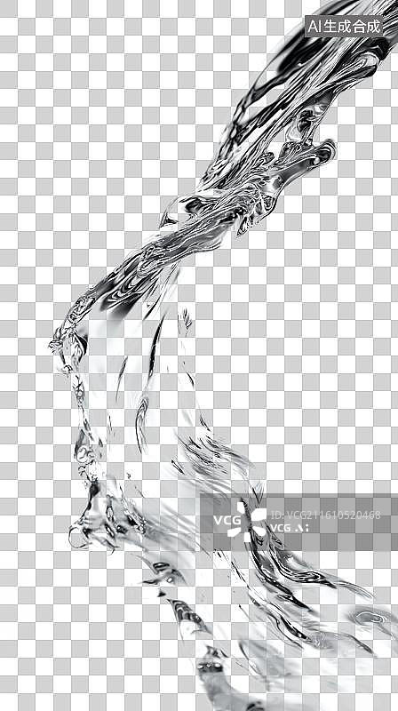 【AI数字艺术】飞溅的水花与水流图片素材