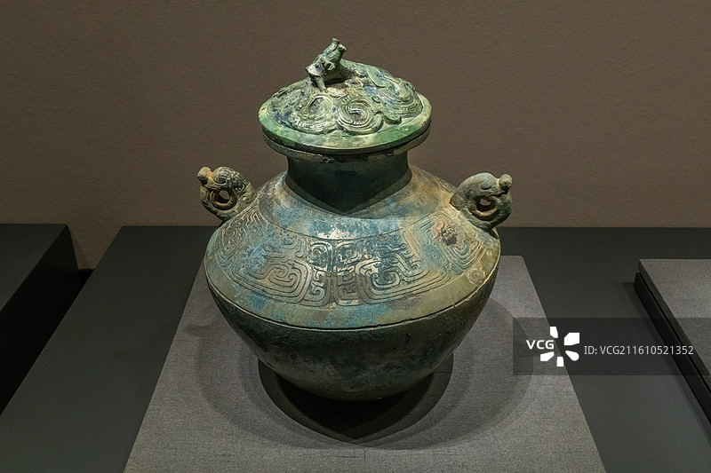 湖北省博物馆曾伯文铜缶霝春秋早期1970年随州均川熊家老湾出土图片素材
