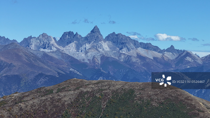 云南迪庆州国道G214尼更拉卡航拍图片素材