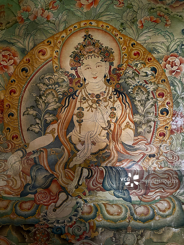 拉萨大昭寺回廊壁画图片素材