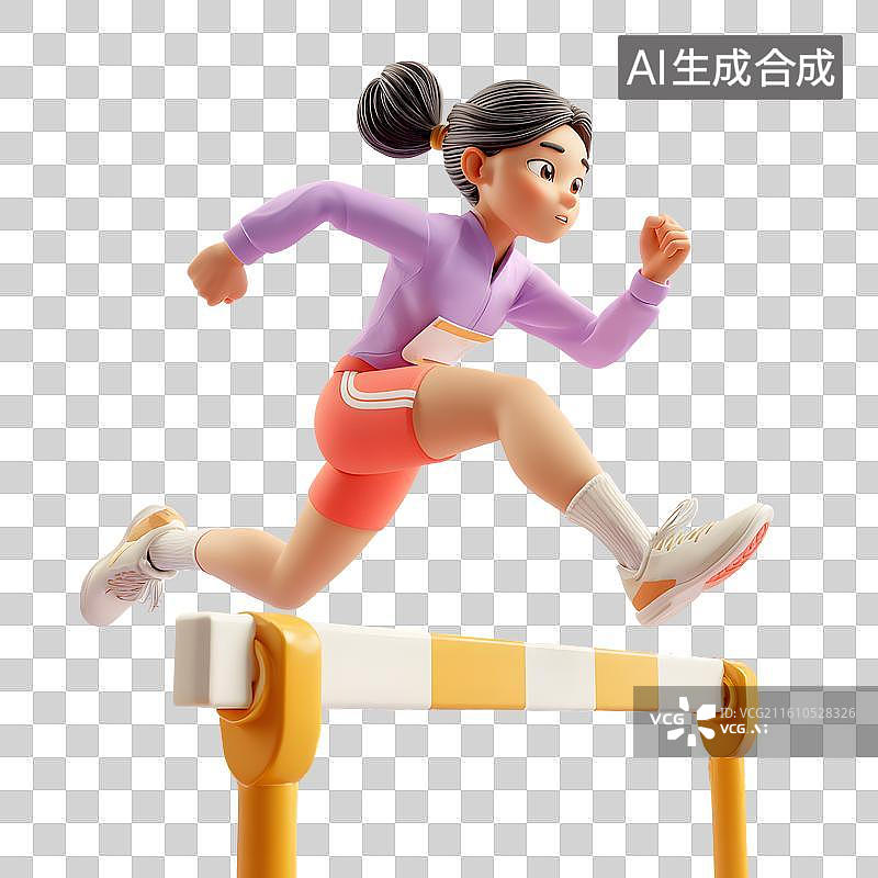 【AI数字艺术】海报跨栏飞跃图片素材