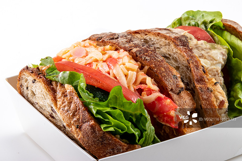 白色背景上的三明治图片素材