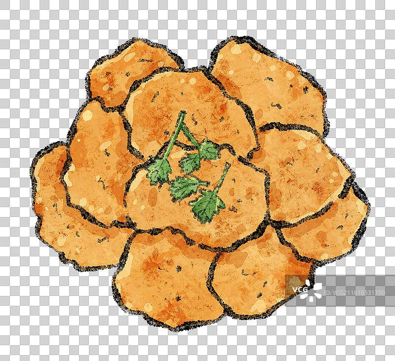 辽宁美食插画-锅包肉图片素材