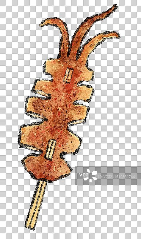 辽宁美食插画-铁板鱿鱼图片素材