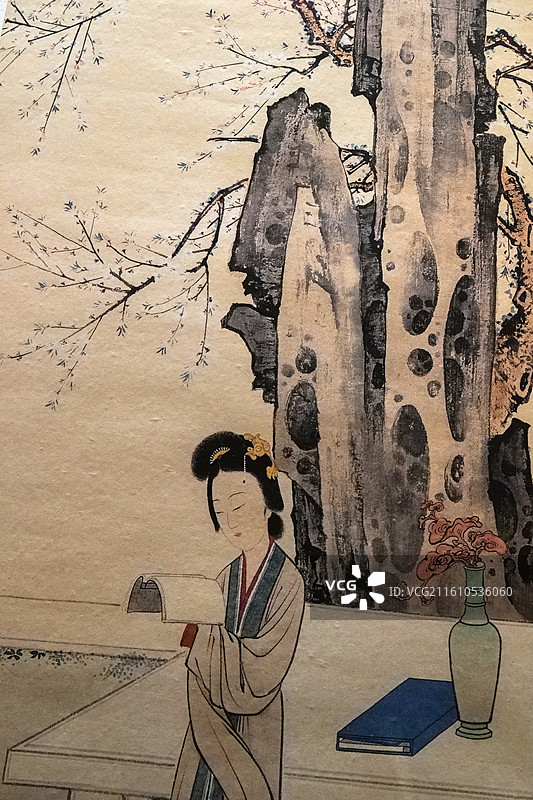 《金陵十二钗·可卿》（复制品） 陈少梅绘 北京恭王府多福轩“《红楼梦》与恭王府专题展”图片素材