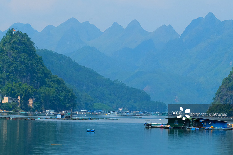 广西河池山水田园风光图片素材