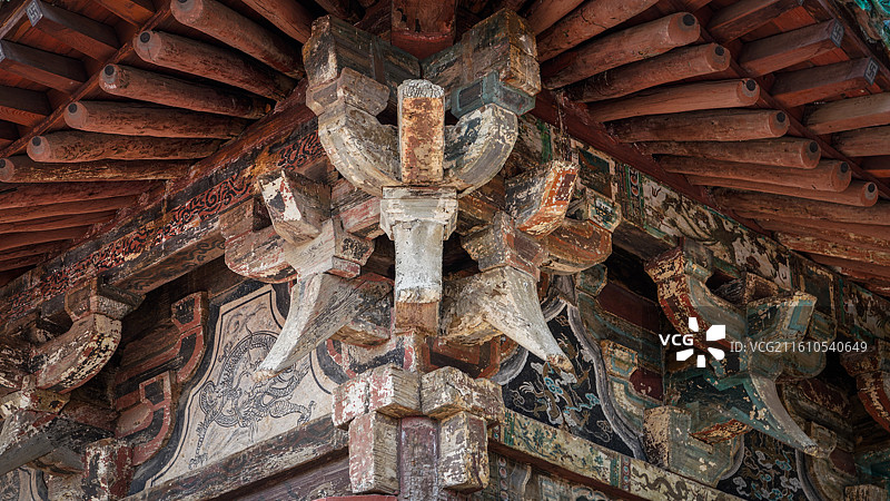 应县净土寺大雄宝殿斗拱图片素材