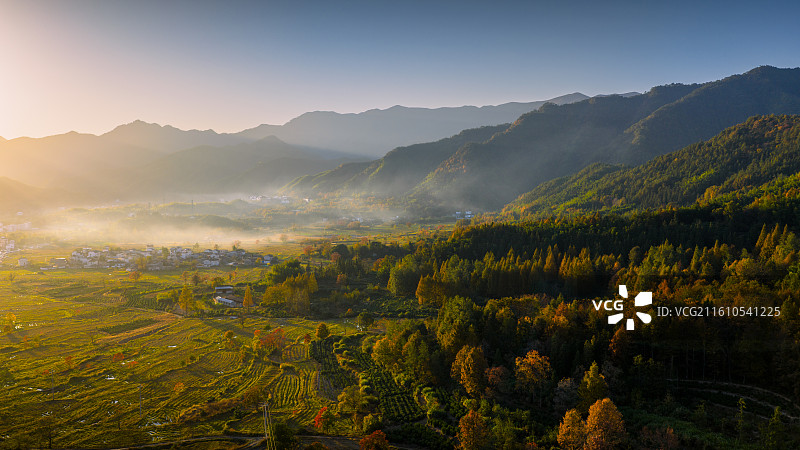 安徽黟县塔川的秋色图片素材