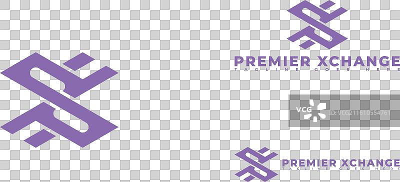 紫色的抽象字母 px 或 xp图片素材