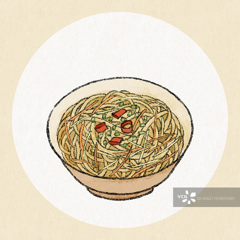 辽宁美食插画-海凉粉图片素材