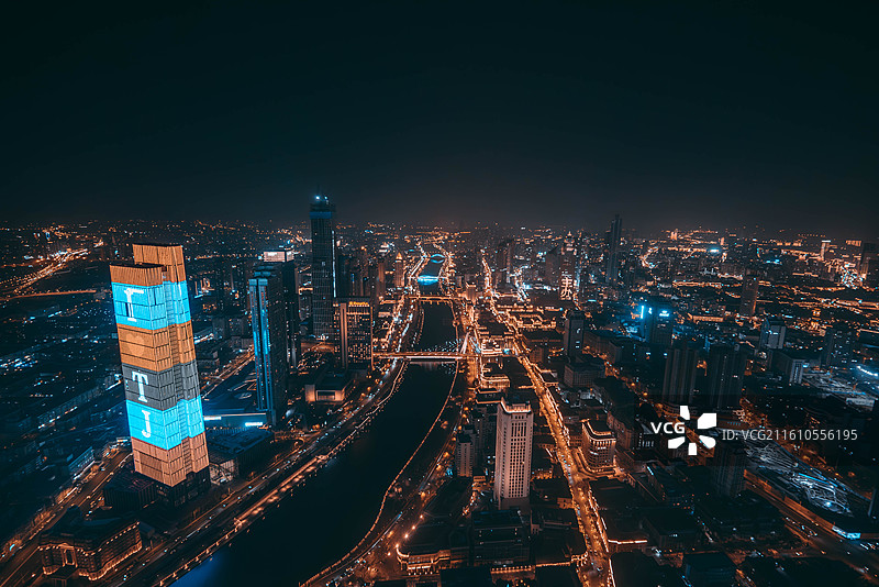 天津的夜景图片素材