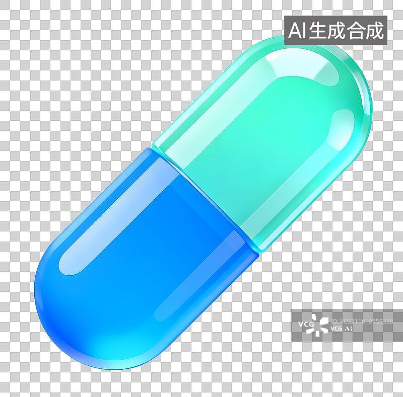 【AI数字艺术】AIGC：3D玻璃材质 果冻风格 药丸 胶囊 元素 免抠图图片素材