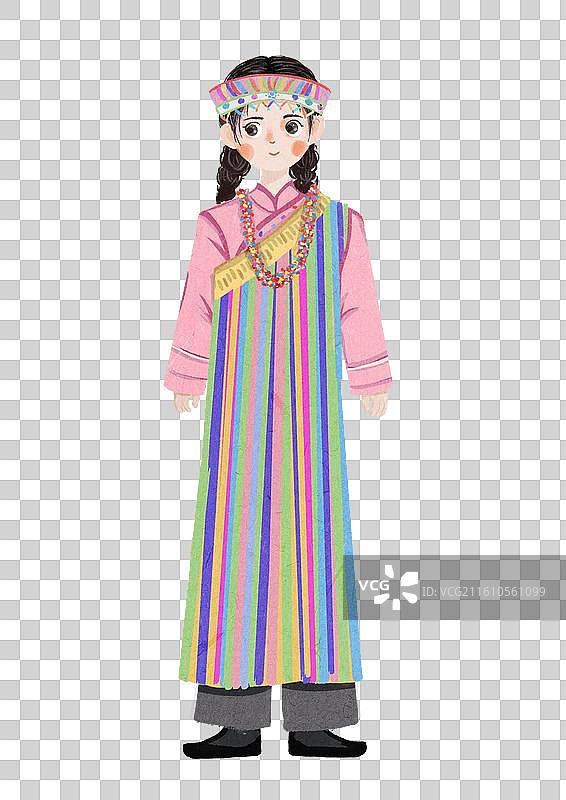 穿着传统民族服装独龙族女肖像图片素材