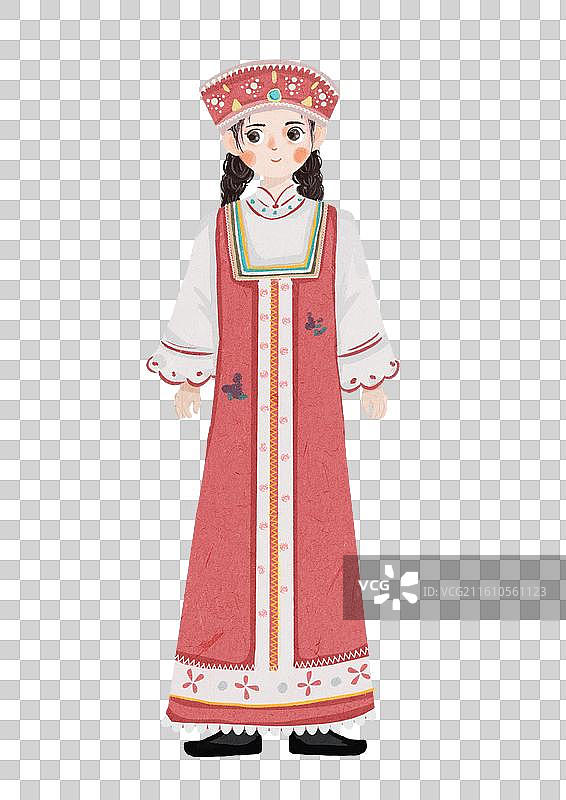 穿着传统民族服装俄罗斯族女肖像图片素材