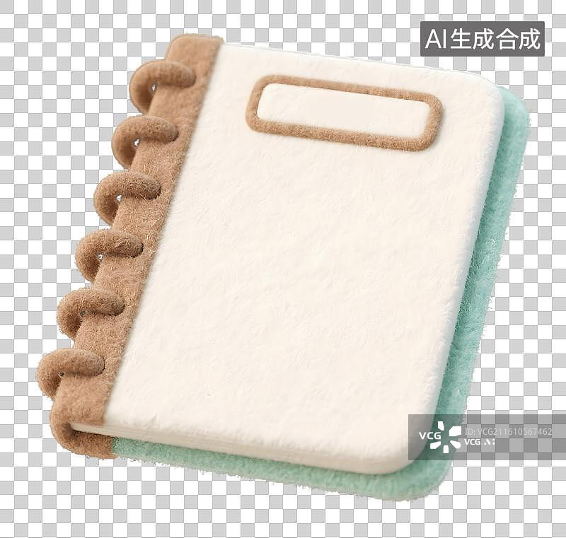 【AI数字艺术】AIGC：3D毛毡风格 笔记本 办公用品 设计元素 免抠图图片素材