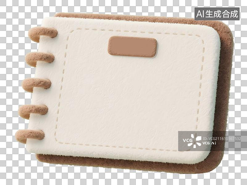 【AI数字艺术】AIGC：3D毛毡风格 笔记本 办公用品 设计元素 免抠图图片素材