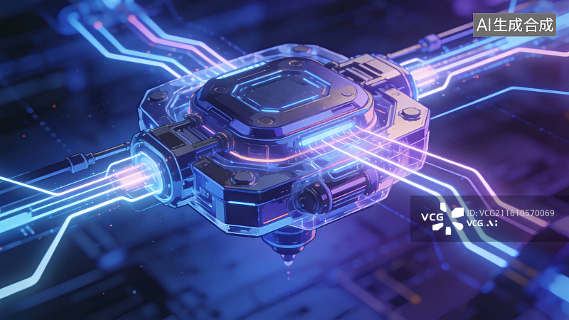 【AI数字艺术】未来科技核心装置图片素材