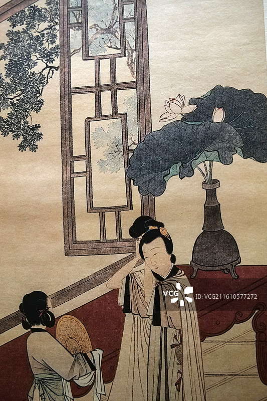 《金陵十二钗·探春》（复制品） 陈少梅绘 北京恭王府多福轩“《红楼梦》与恭王府专题展”图片素材