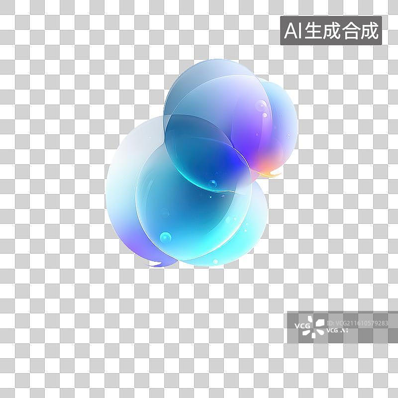 【AI数字艺术】半透明渐变气泡的抽象科技图标图片素材