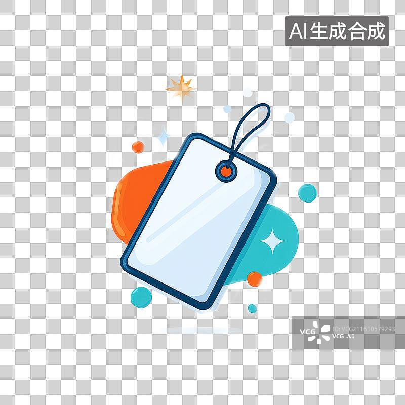 【AI数字艺术】手机与价格吊牌的电商促销图标图片素材