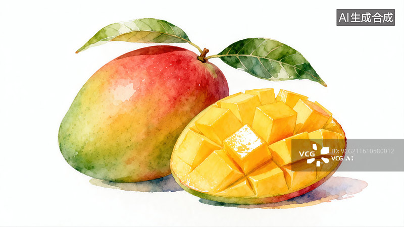 【AI数字艺术】芒果插画图片素材