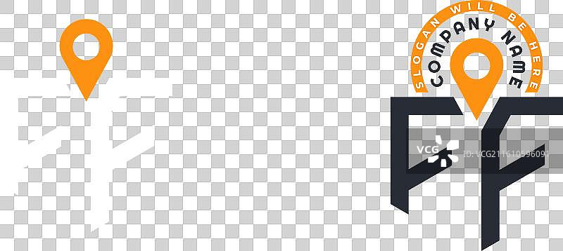 ff位置徽标组合字母ff徽标双图标图片素材