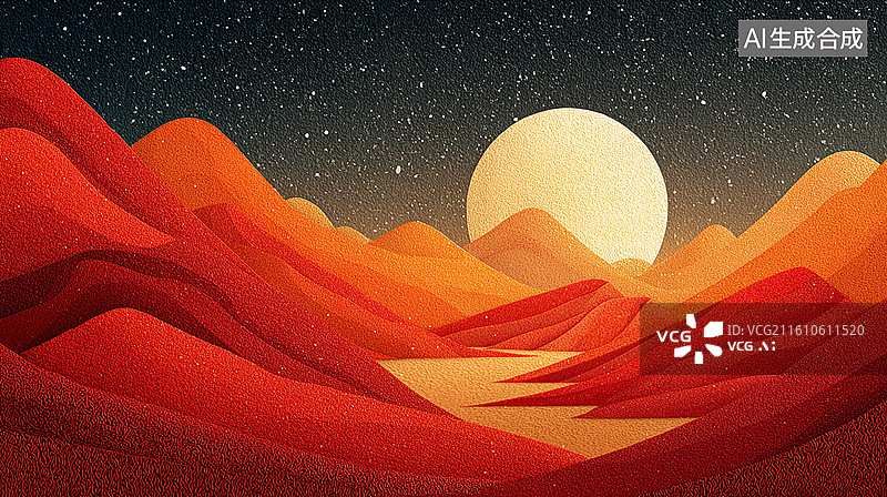 【AI数字艺术】红日东升，红色山河壮丽风光图片素材