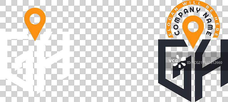 gh位置徽标包字母gh徽标双图标图片素材