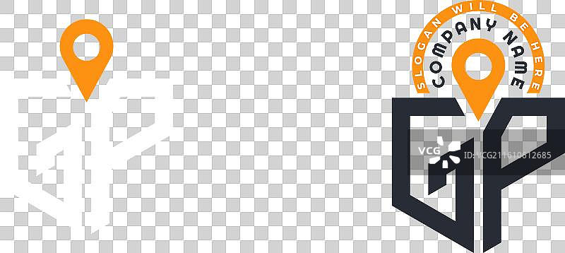 gp地点标志信件gp标志双图标图片素材