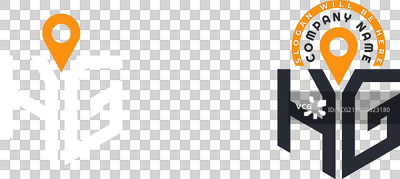 hg地点标志组合字母hg标志双图标图片素材