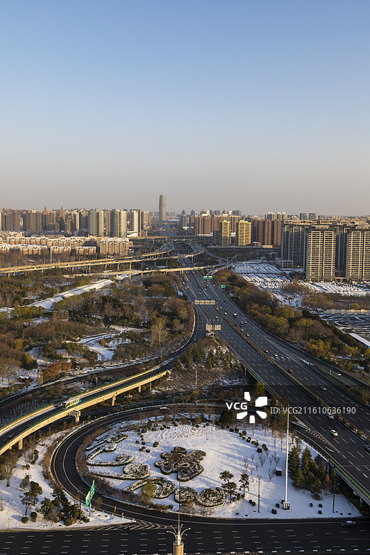 郑州城市雪后风景图片素材