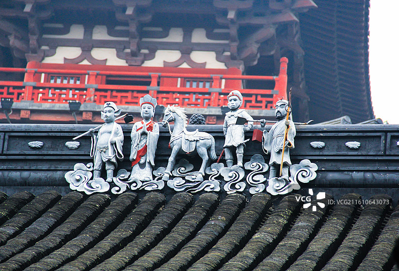 取经师徒 打卡藏经楼 寒山寺图片素材