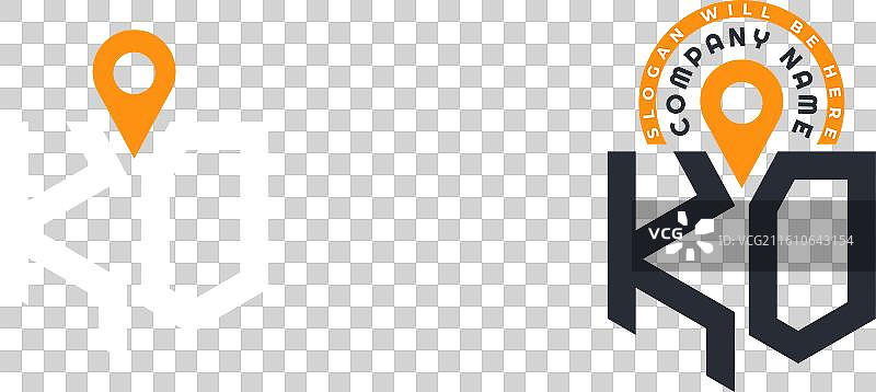 ko位置logo组合字母kologo双图标图片素材