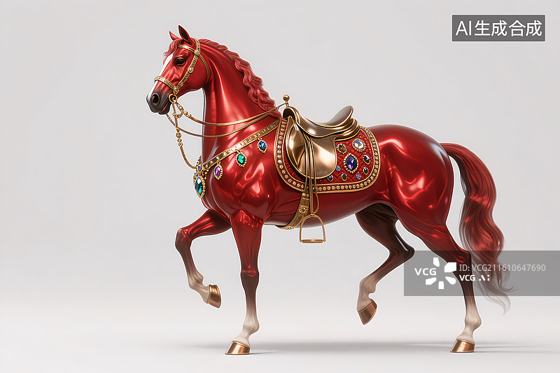 【AI数字艺术】马年汗血宝马节日壁纸图片素材