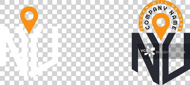 nu 位置 标志 包信件 nu 标志 双图标图片素材