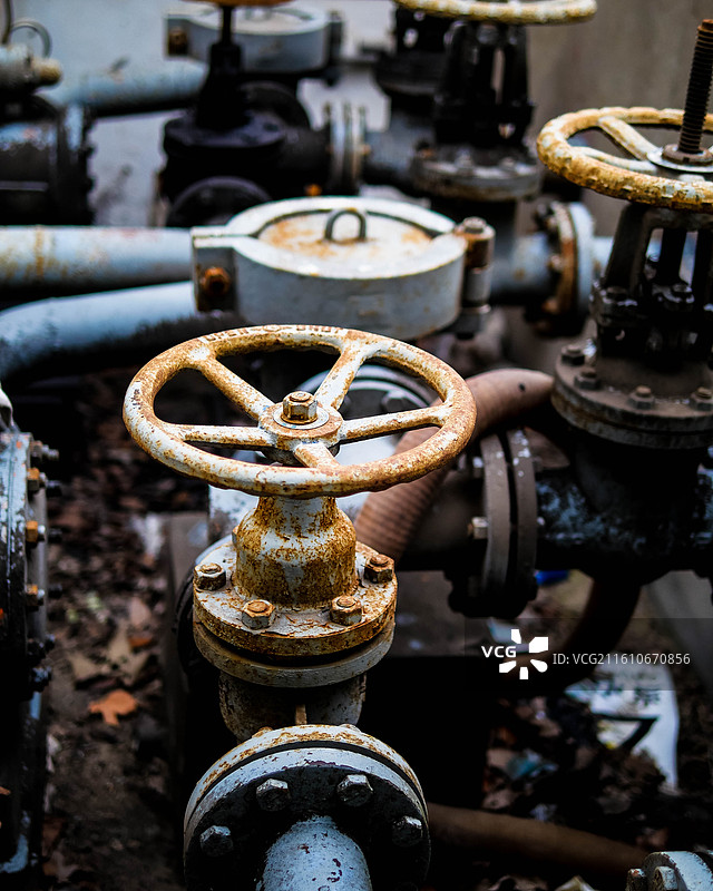 工厂风格旧设备特写图片素材