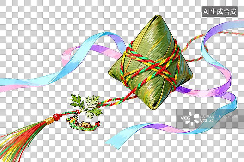 【AI数字艺术】粽子彩带装饰传统节日美食图片素材