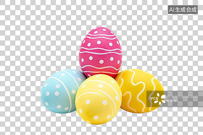 【AI数字艺术】彩色彩绘鸡蛋堆叠展示图片素材