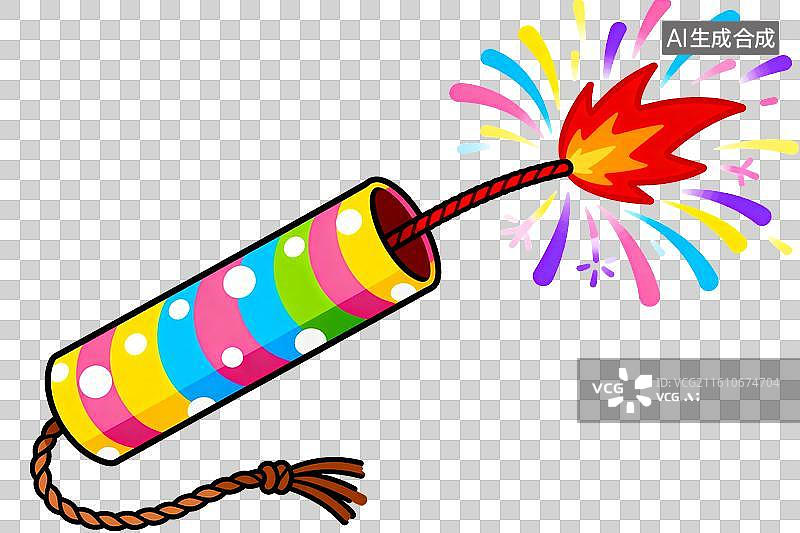 【AI数字艺术】彩色鞭炮燃放瞬间绚丽多彩图片素材