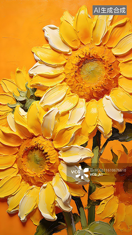【AI数字艺术】向日葵油画装饰画图片素材