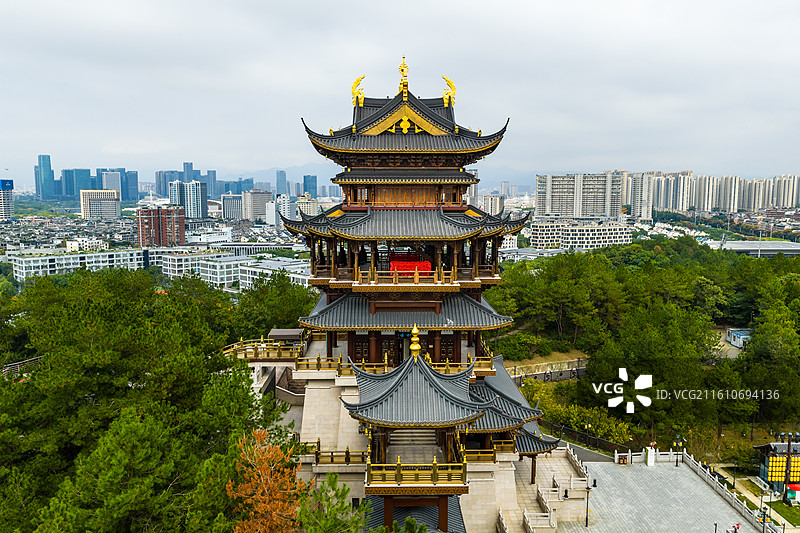 浙江义乌市鸡鸣阁图片素材